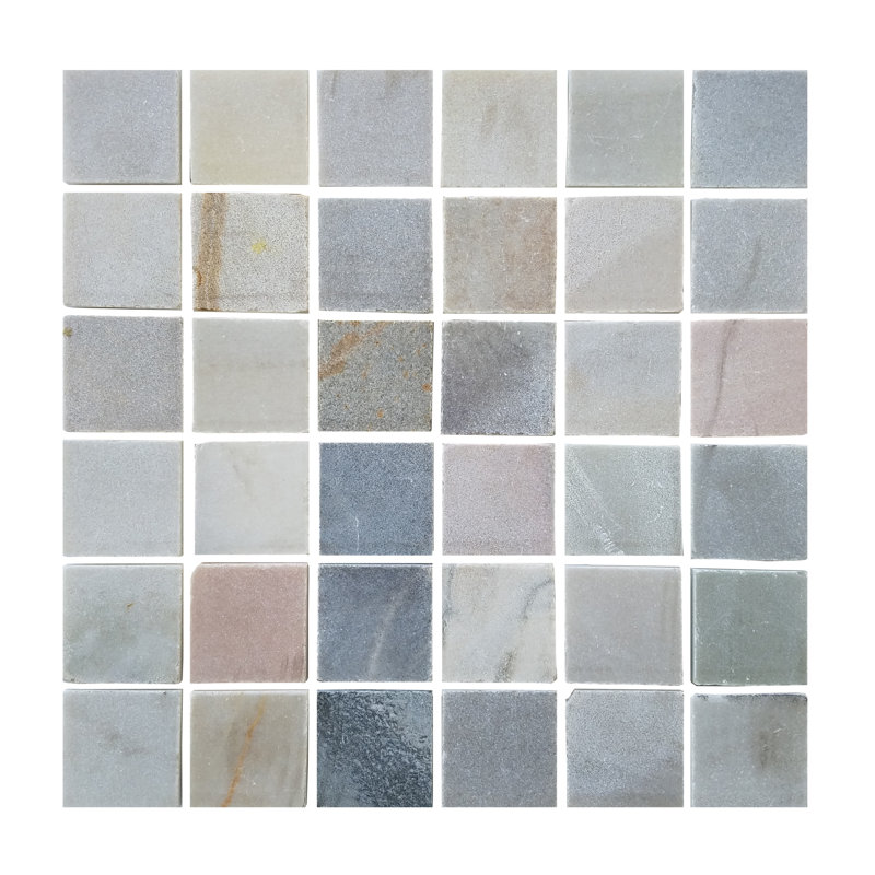 Carreau de mosaïque murale en ardoise 1,87 po x 1,87 po Westford, Gris désert