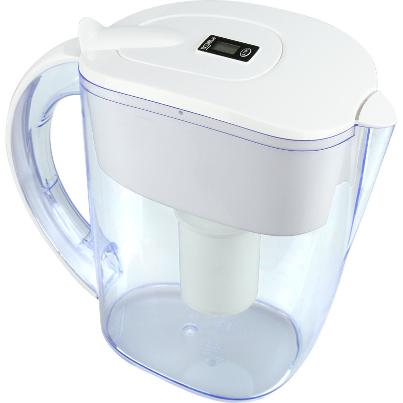 Blue Water Pitcher With Filter, White