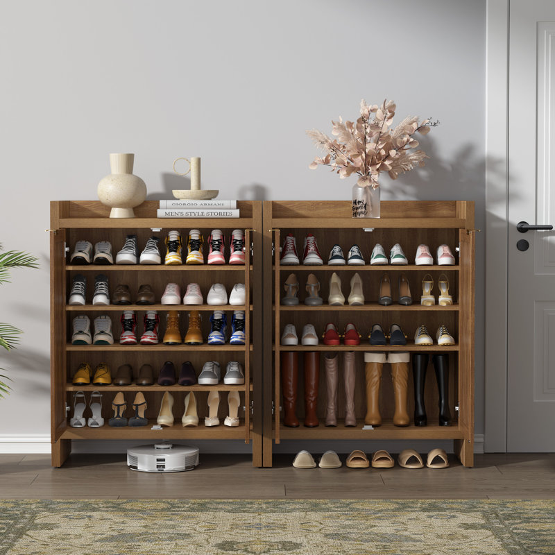 24 Pair Shoe Storage Cabinet Set of 2 | Organize Shoes