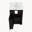 Meuble-lavabo autoportant de 20 po avec comptoir d'évier, armoire en panneau de fibres à densité moyenne avec porte à fermeture en douceur, 1 tiroir et support de rangement, noir
