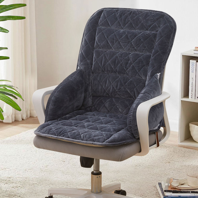 Housse de chaise de bureau intégrée, Noir/gris