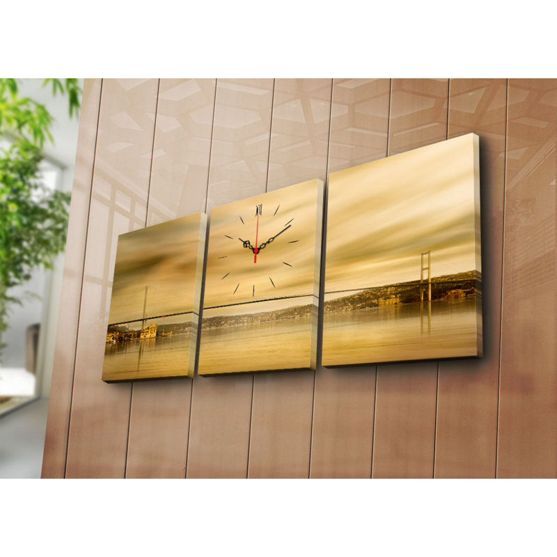 Ensemble d'horloge murale 3 pièces Elegant Structure robuste en bois à 100%, épaisseur: 1,2 po | Parfait pour la décoration intérieure et les intérieurs modernes, conception unique