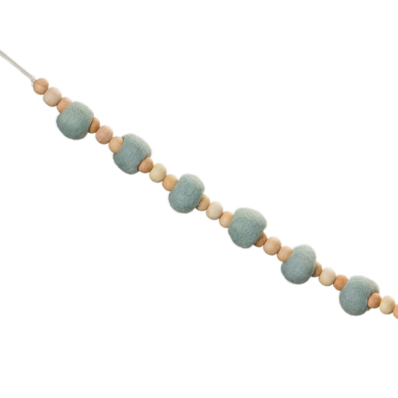 Wood 68'' Novelty Garland Garland, Blue/Tan