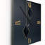 Horloge murale géométrique rétro en bleu et or II-99635002
