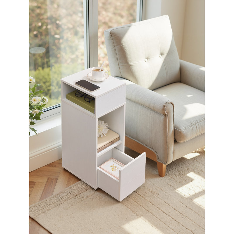 25cm W Manufactured Wood Bedside Table