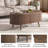 Oval Coffee Table With Lifting Top,42.5” Fluted Center Table With Hidden Compartment & Solid Wood Legs,mid Century Modern Accent Coffee Tables For Living Room,apartment,walnut-955694115