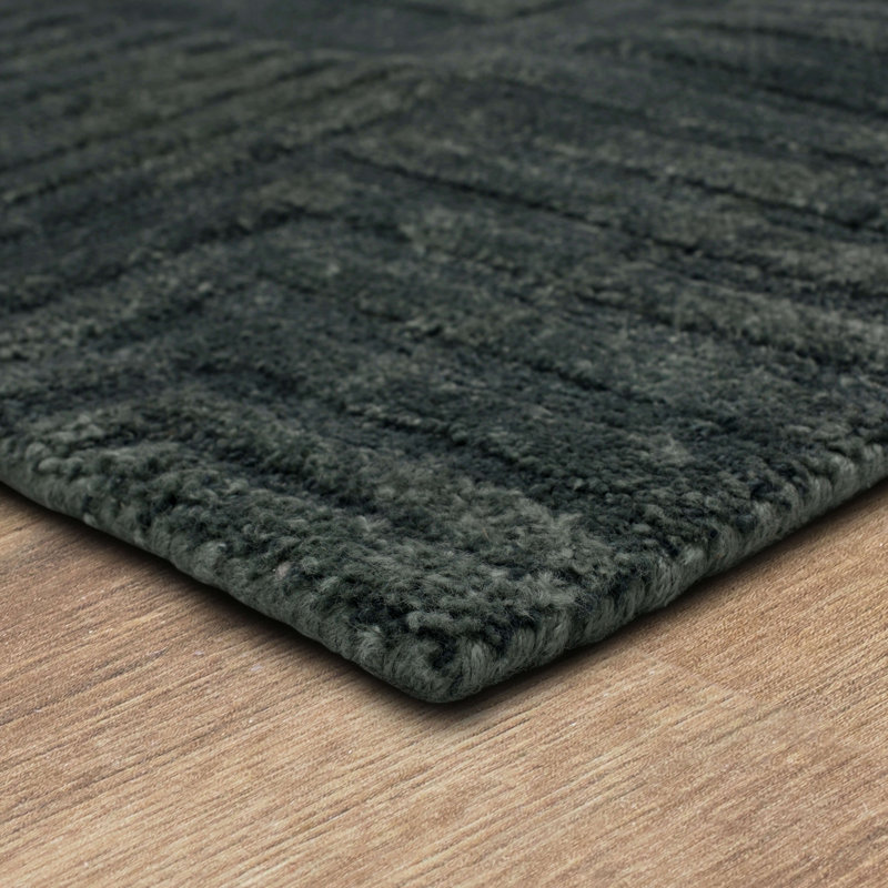 Terra Firma Striped Area Rug in Moss, Rectangle 5' x 8', Twilight 