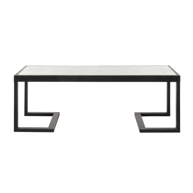 San Diego Coffee Table, Antique Black, Lite Travertine