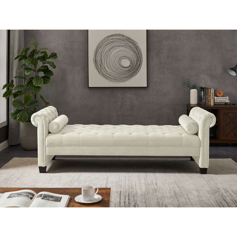 Lochain Rectangular Large Sofa Bench, Ivory