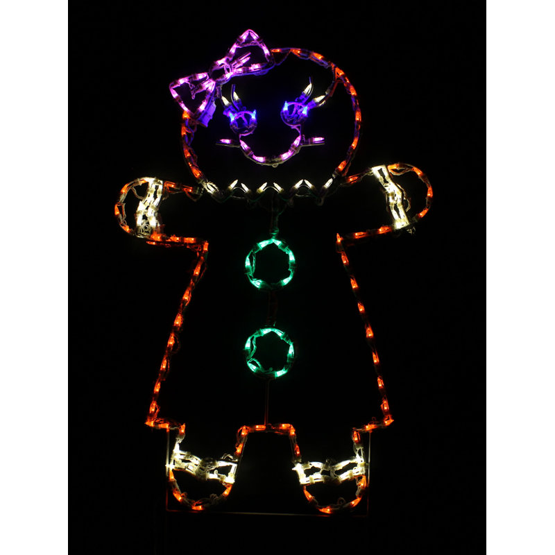Figurine lumineuse de Noël en pain d'épice