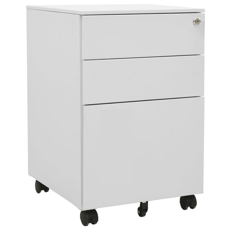 vidaXL File Cabinet Steel Fully Extendable, White