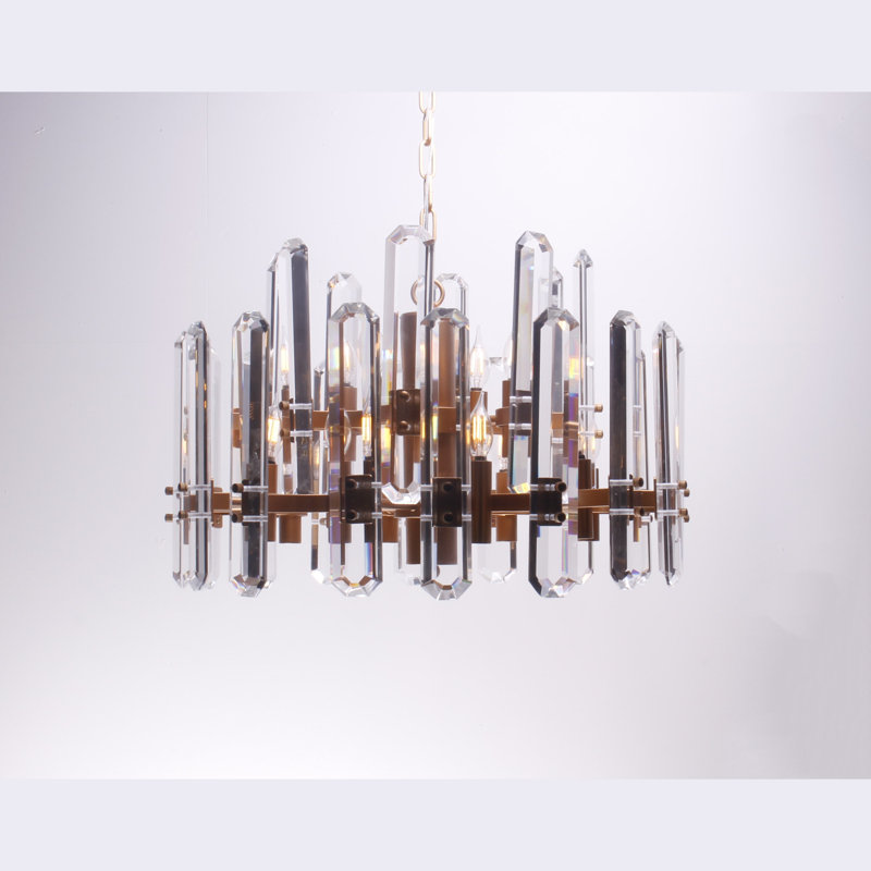 Lustre à plusieurs niveaux de style bougie 12 lumières Adairsville, Laiton