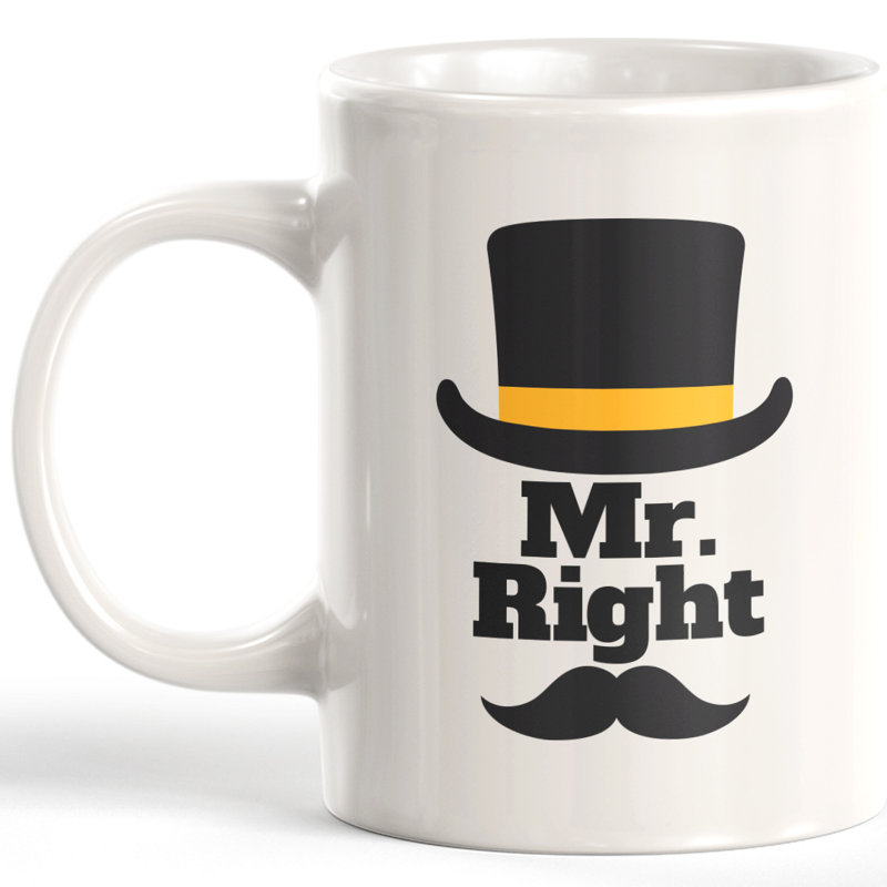 Grande tasse à café Mr. Right, 11 oz, Plastique