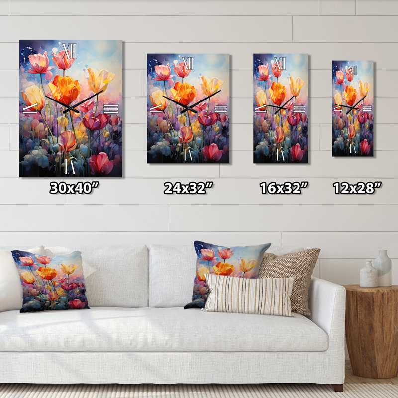 Horloge murale Cinzia - Tulipes, Grand