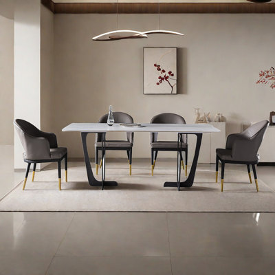 Modern Minimalist Portable Dining Table And Chairs Rectangular Dining Set