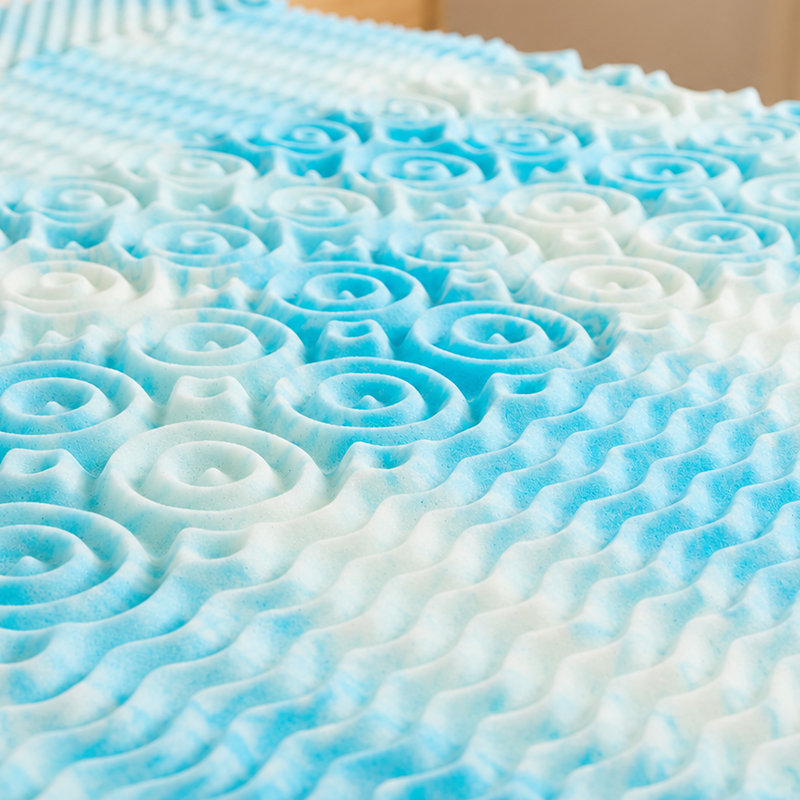 Molley 4"in Memory Foam Mattress Topper 5-Zone Pressure Relief Support Pad,King,Blue, King, 4"