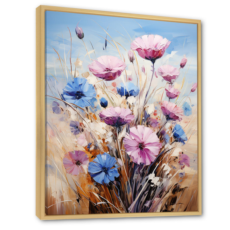 Bleu et mauve, champ de Fauvist bleu - mauve, Cadre naturel flottant, 32" H x 24" W
