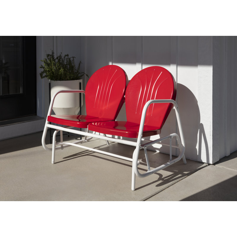Aquille Steel Outdoor Glider, Red