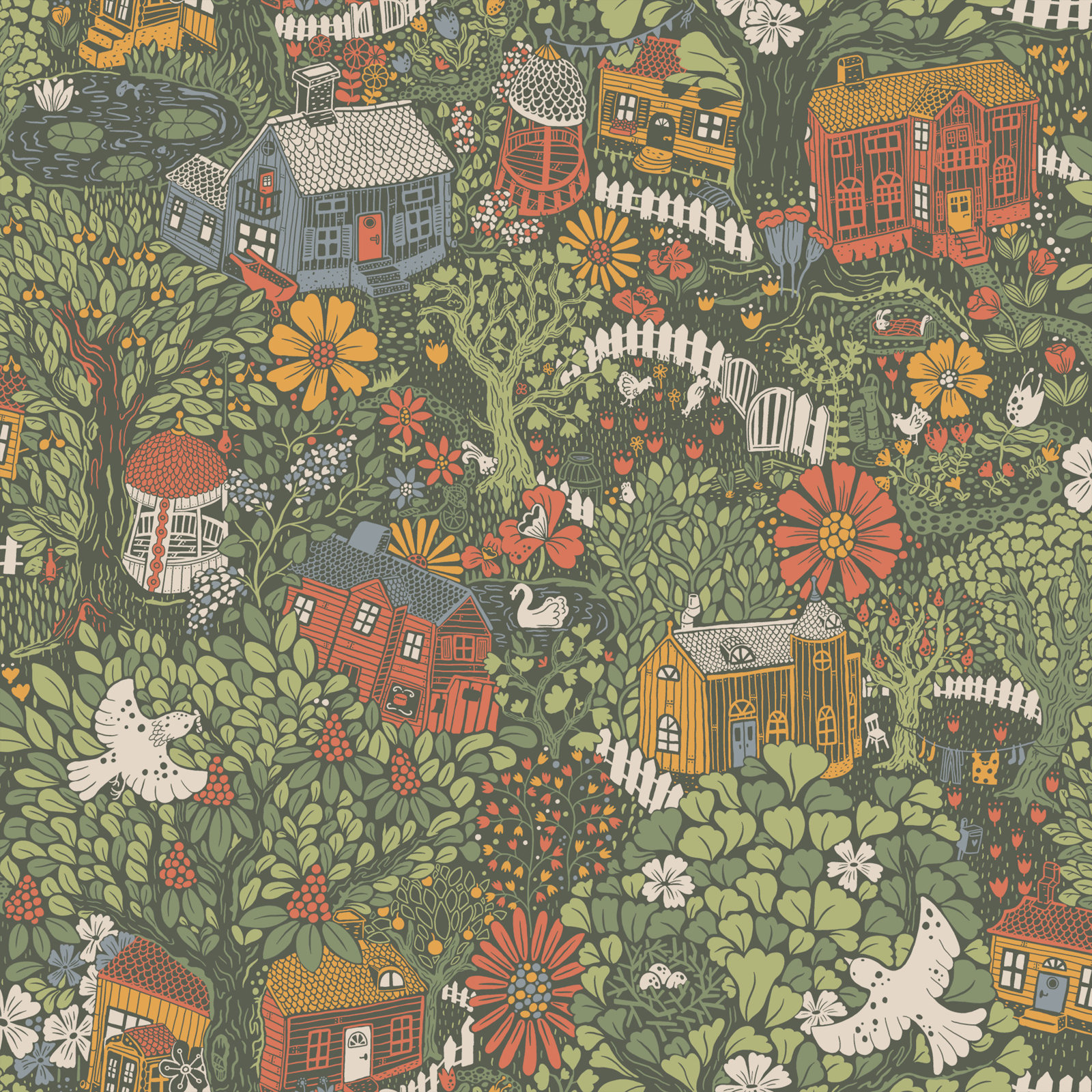 Wallpaper Double Roll, Dark Green