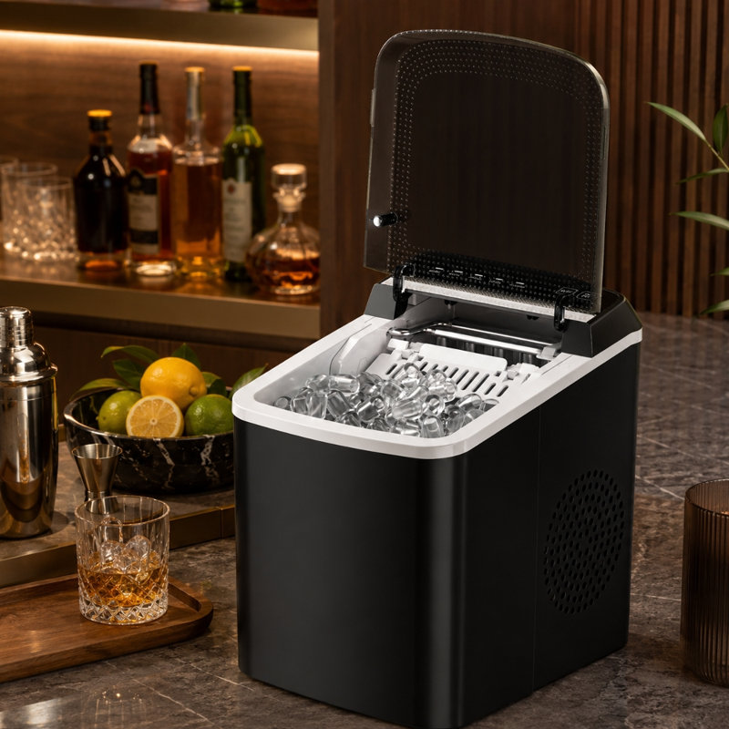 Machine à glaçons de comptoir portable avec cubes de glace Rolipo, production quotidienne de 33 lb