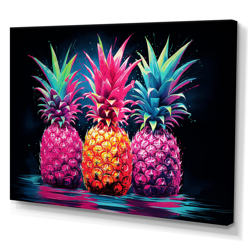 Nectar néon ananas IV sur toile, Toile tendue, 24" H x 32" W