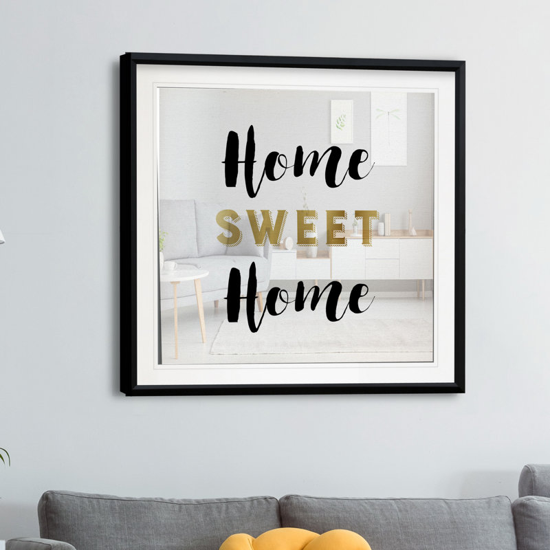 « home doux home », art textuel encadré, H 30,5 po x l 30,5 po x P 1,5 po, Cadre plastique noir