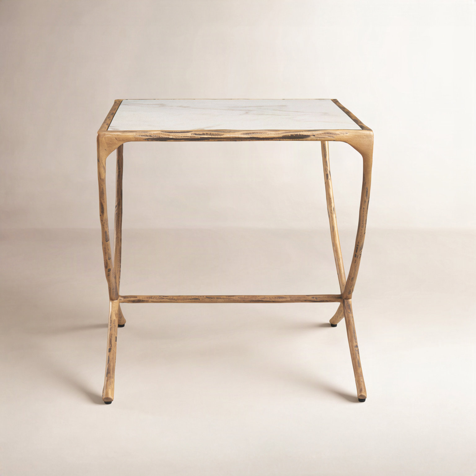 Evelynn 18" Genuine Marble End Table