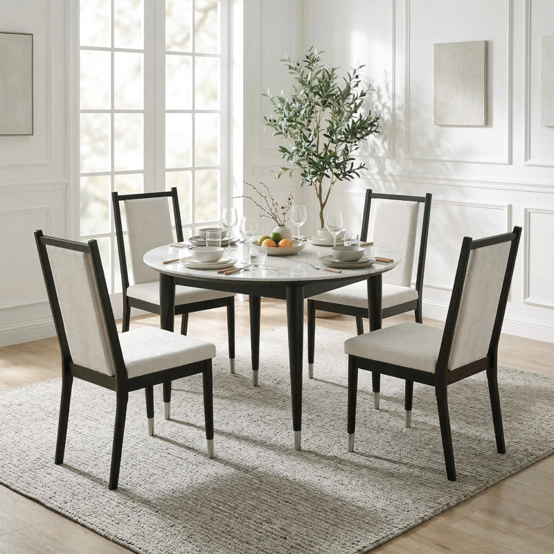 Winchendon Modern 5-Piece Round Dining Table Set