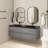 59.06 In. W X 19.69 In. D X 22.44 In. H Double Sinks Wall Mounted Bath Vanity In Grey With Black Solid Surface Top