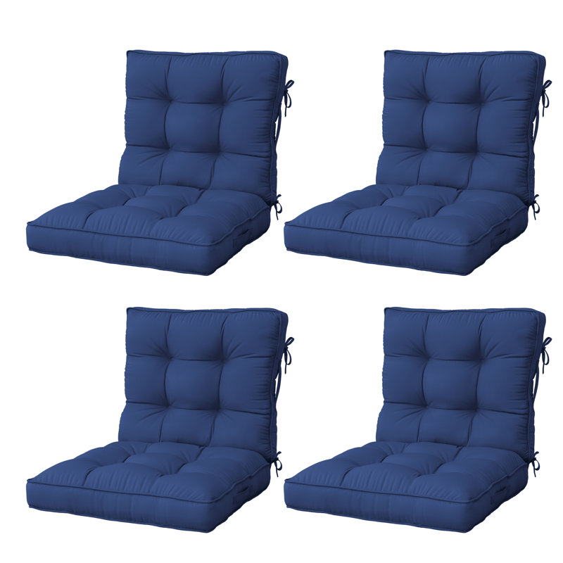 Anjelyka 21"W X 21"D Outdoor Cushions Indoor And Outdoor Seat/Back Cushion, Upgraded Filled Patio Chair Cushions, Blue, 4