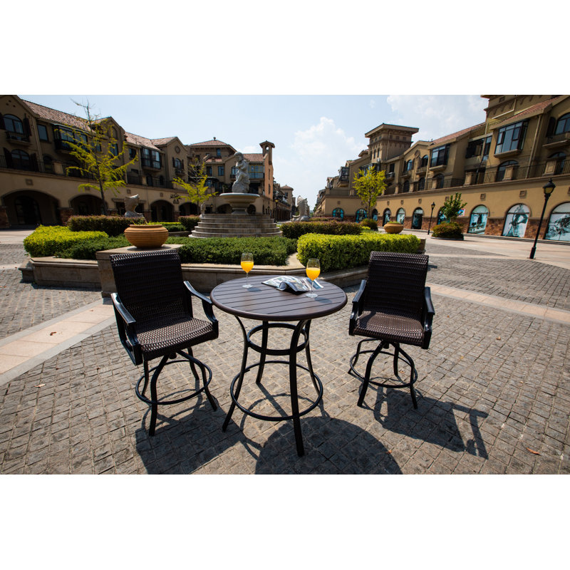 Halladay 3-Piece Wicker Bistro Set