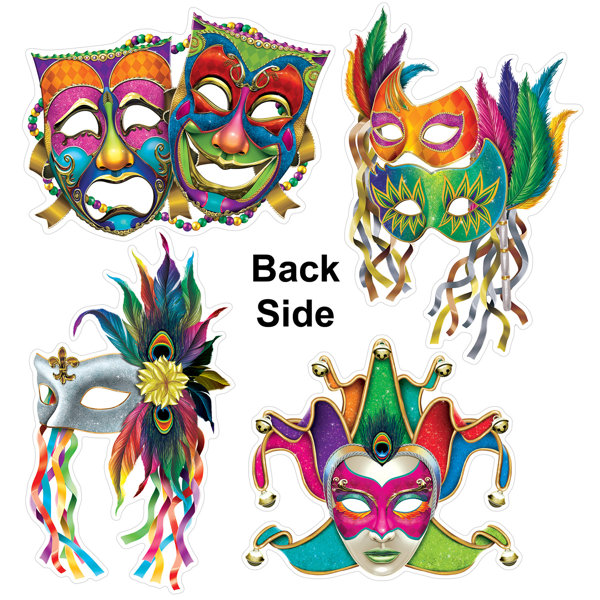 Beistle 53791 Mardi Gras Foil Mask Cutouts