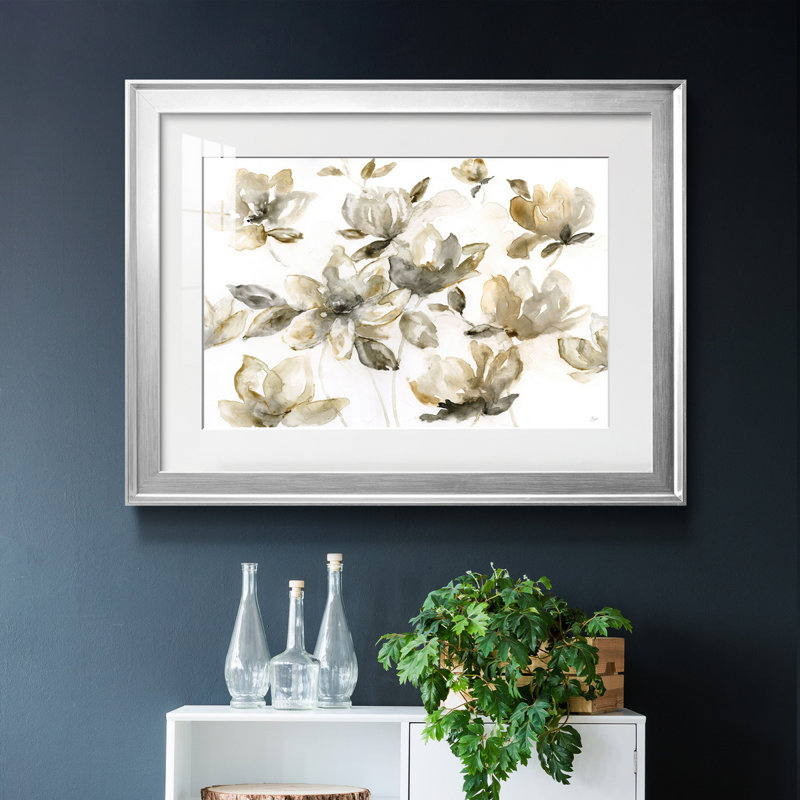 Natures Dance - peinture encadrée, H 26,5 po x l 36,5 po x P 1,5 po, Papier avec cadre argenté