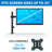 Mount-It! Full Motion Height Adjustable Single Monitor Arm Mount | Fits 13 - 32 in. TVs with C-Clamp