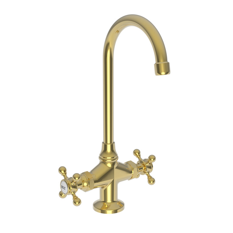 Chesterfield Double Handle Bar Faucet, Polished Gold (PVD)