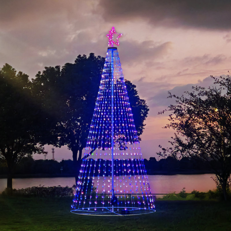 Arbre de Noël d'extérieur 12,8 pi, H 153,5 po x l 63,8 po x P 63,8 po