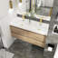 Meuble-lavabo double 48 po avec plateau en résine Manthan-1970974303