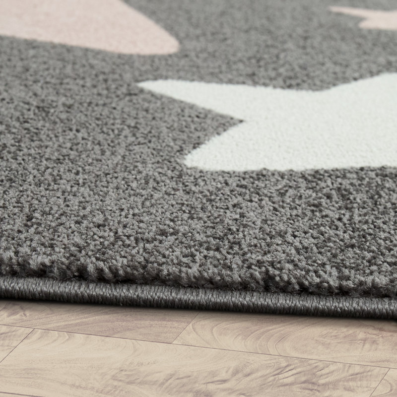 Ethan Grey Rug, Round 160cm
