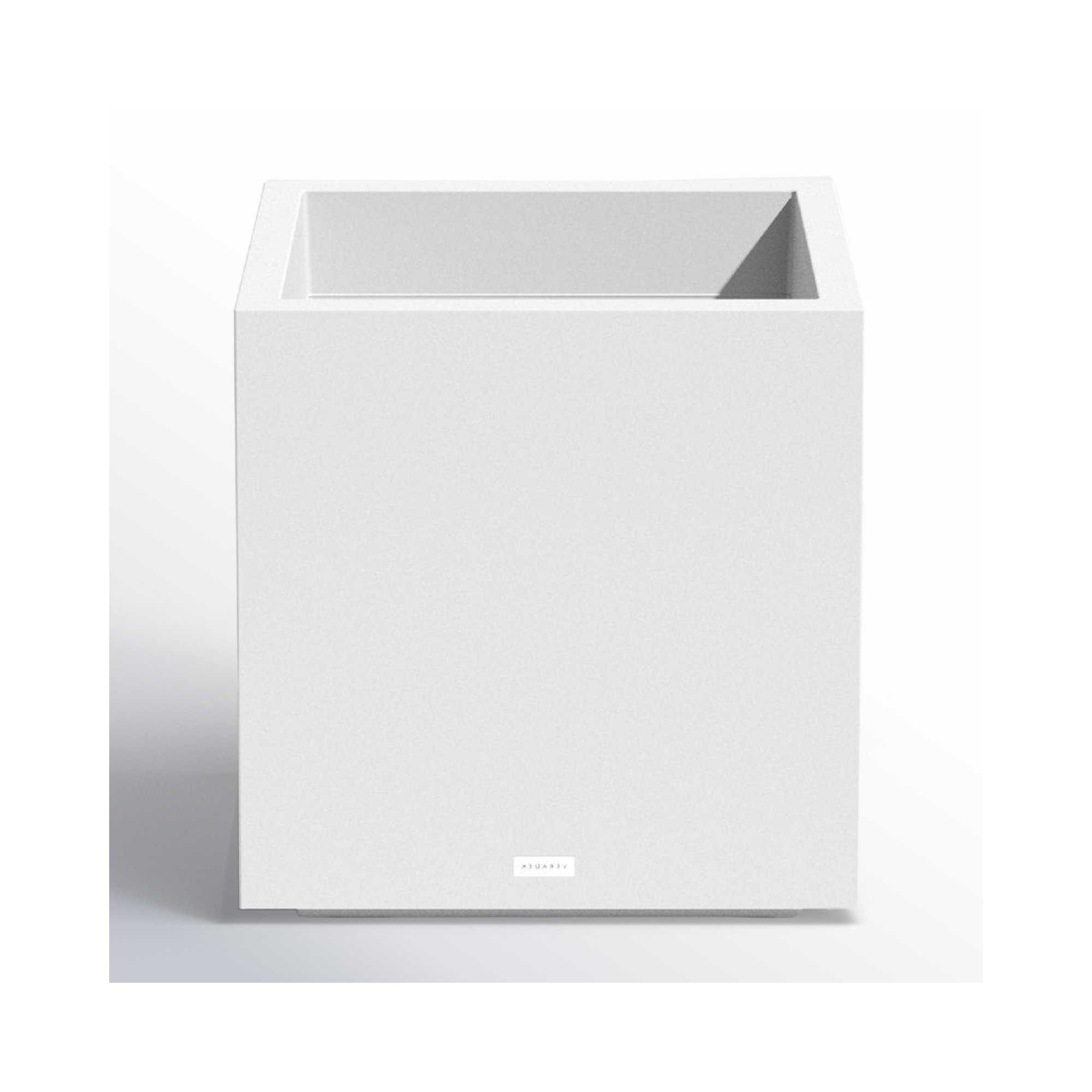 Block Series Cube Planter, 22.25" H x 21" W x 21" D, White