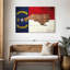 «State Map Over North Carolina Flag», reproduction sur toile-919578299