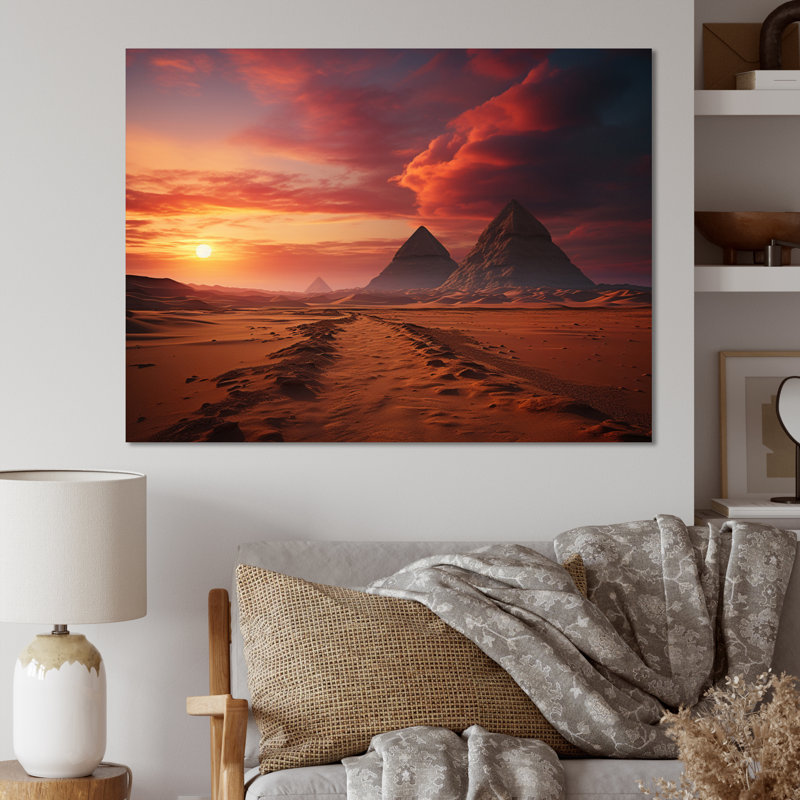 Égypte, paysage des sables éternels - reproduction sur toile, H 12 po x l 20 po x P 1 po, Toile tendue