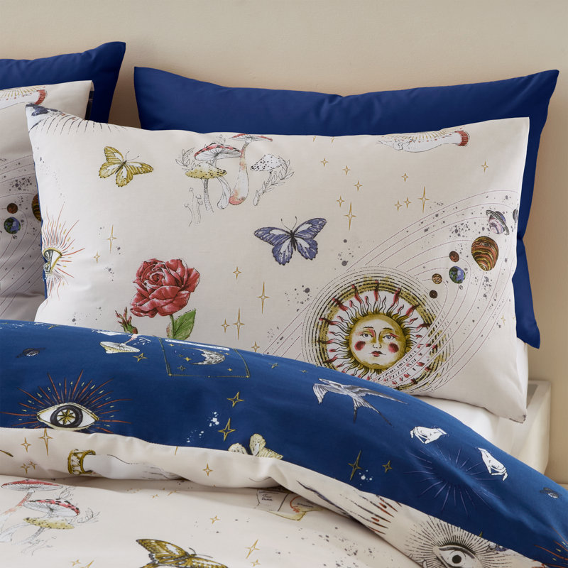Cotton Blend Abstract Duvet Cover Set with Pillowcases Included, Double Duvet Cover + 2 Standard Pillowcases