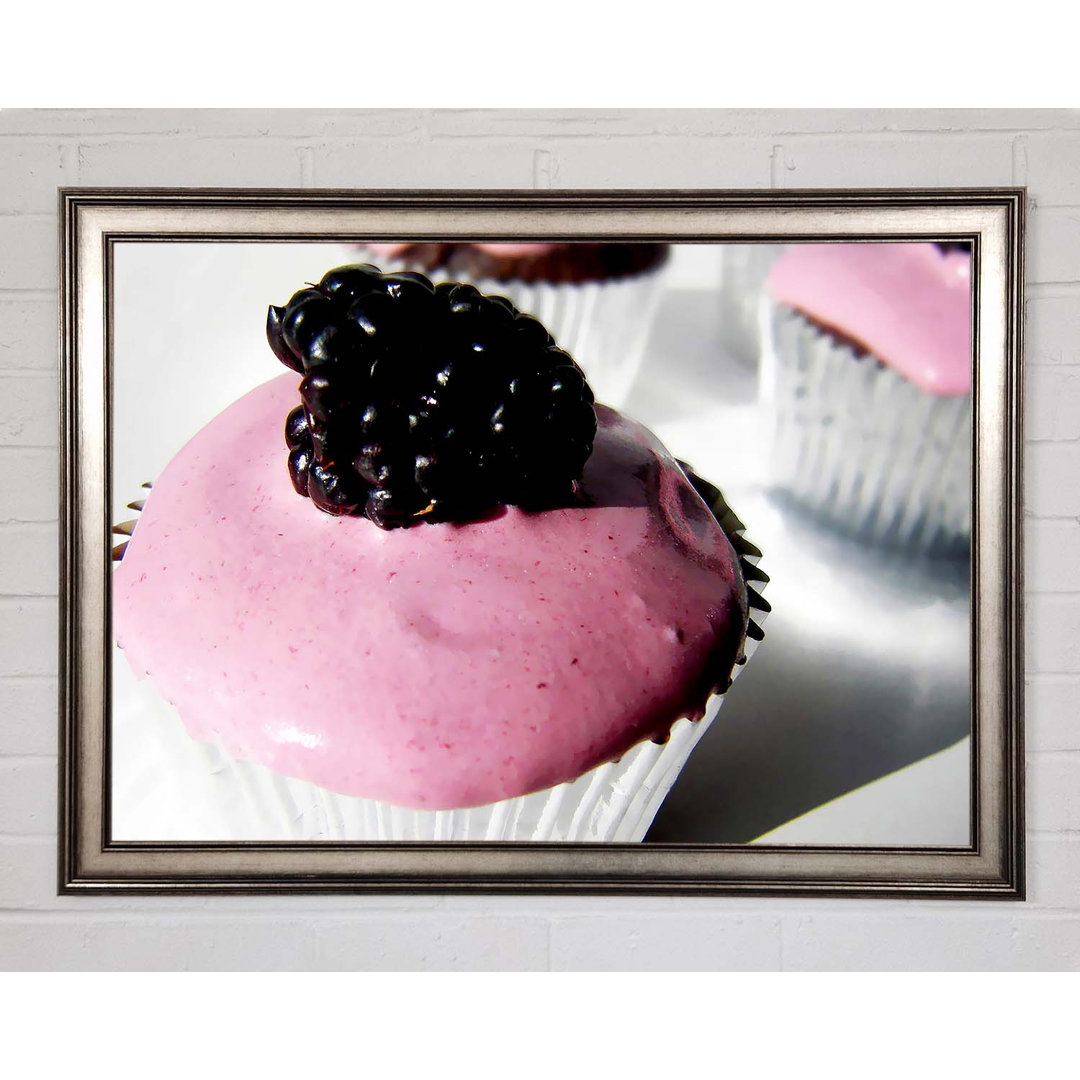 Gerahmtes Wandbild Blackberry Cupcake