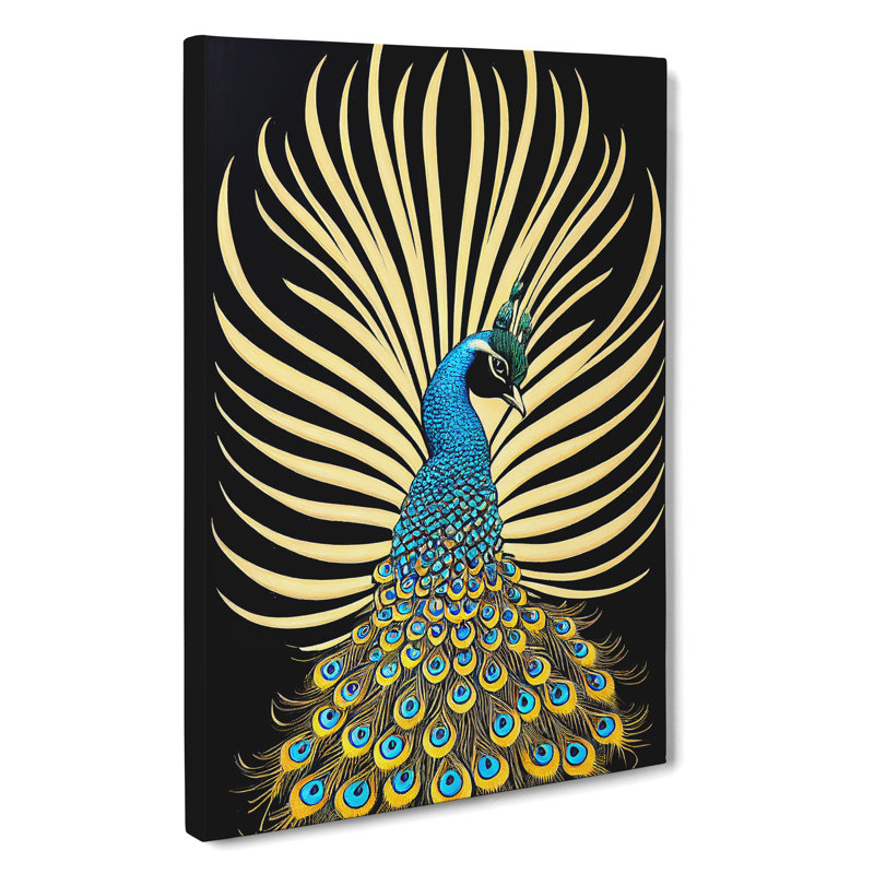 Precious Peacock - Wrapped Canvas, 60cm H x 40cm W x 3cm D