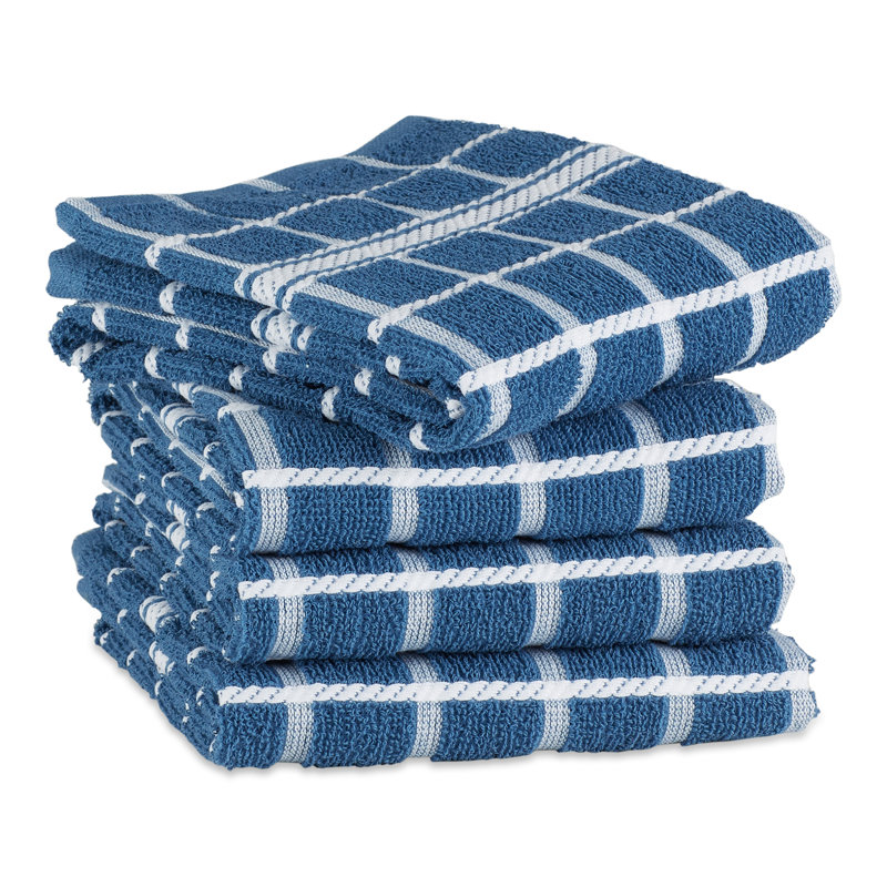 Cotton Waffle Tea Towel Kitchen Towel, Blue