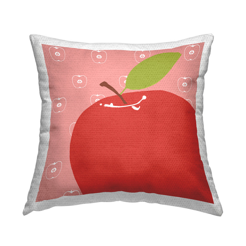 Coussin d'extérieur imprimé Bright Apple Fruit par Daniela Santiago