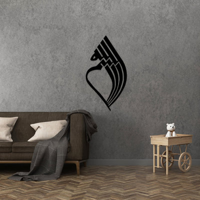 Accessoire mural décoratif en métal, noir, 27,6 po x 15,0 po | Fabrication 100% métal, épaisseur: 0,08 pouce | Conception murale facile, parfaite pour la décoration intérieure et les intérieurs modernes, pièce décorative élégante et durable