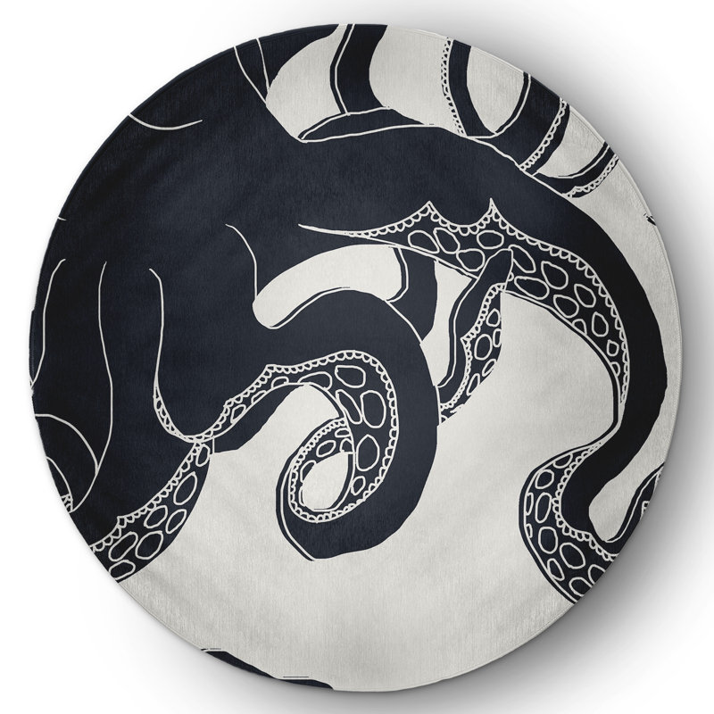 Maramec Chenille Animal Print Indoor Rug, Round 5'