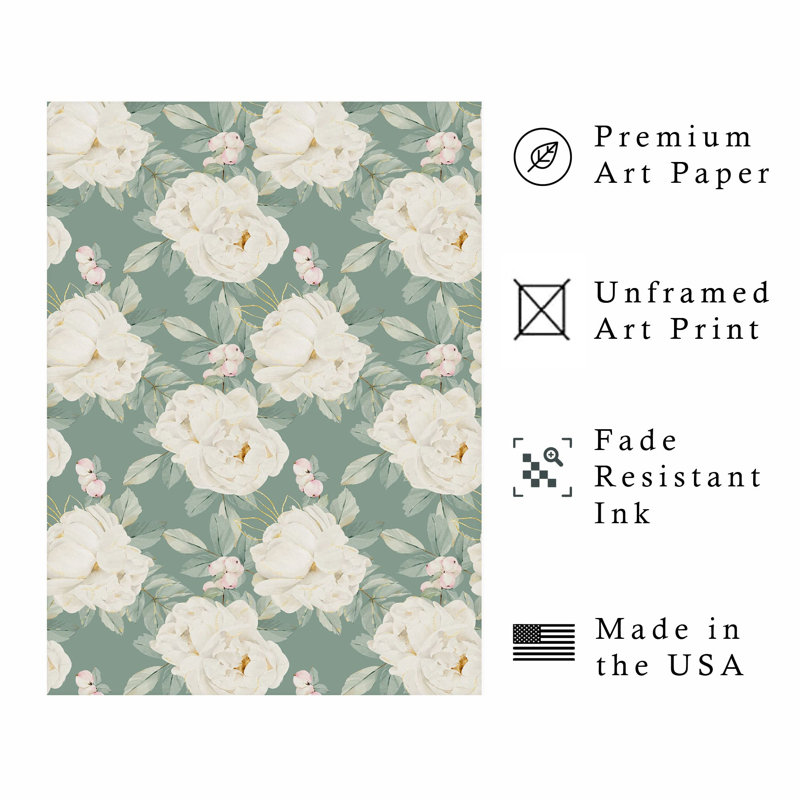 Impression florale classique sans cadre, H 36 po x l 24 po