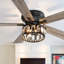 Ventilateur de plafond à 5 pales en cristal Ferster de 52 po avec ensemble d'éclairage et télécommande inclus-1957177072